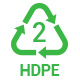 HDPE (High-Density Polyethylene, recycle code #2)