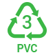 PVC (Polyvinyl Chloride, recycle code #3)